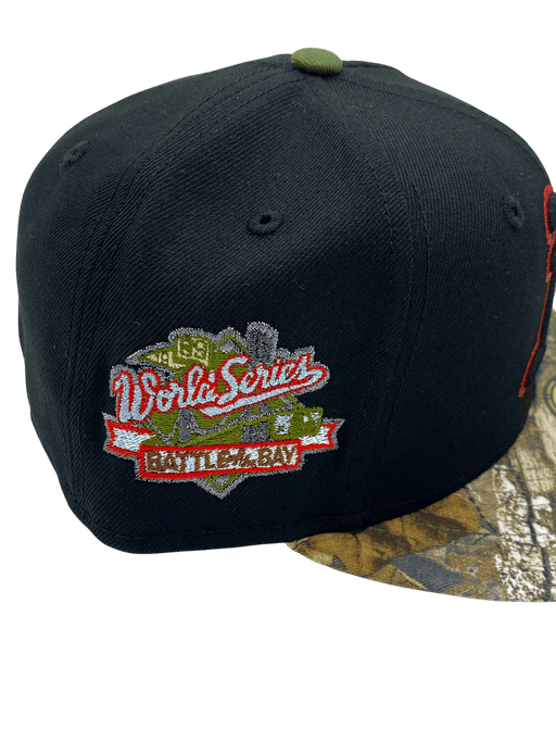 New Era Fitted Hat Adult Oakland Athletics New Era Black/Camo Custom 59FIFTY Fitted Hat - Men's