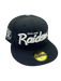 New Era Fitted Hat Adult Oakland Raiders New Era Black Oakland Forever Custom Side Patch 59FIFTY Fitted Hat - Men's