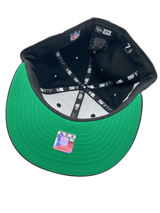 New Era Fitted Hat Adult Oakland Raiders New Era Black Oakland Forever Custom Side Patch 59FIFTY Fitted Hat - Men's