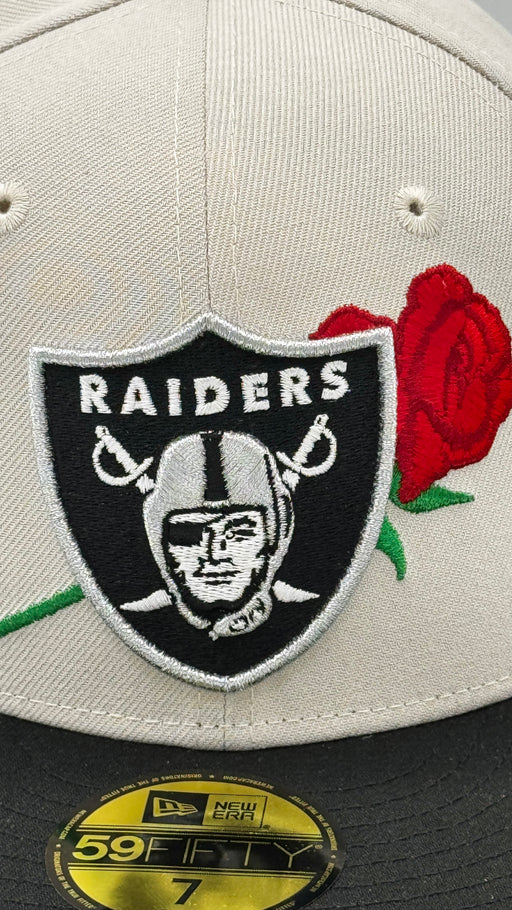 Adult Oakland Raiders New Era Black ROSE BOWL RAIDERS Custom Side Patch 59FIFTY Fitted Hat - Men's