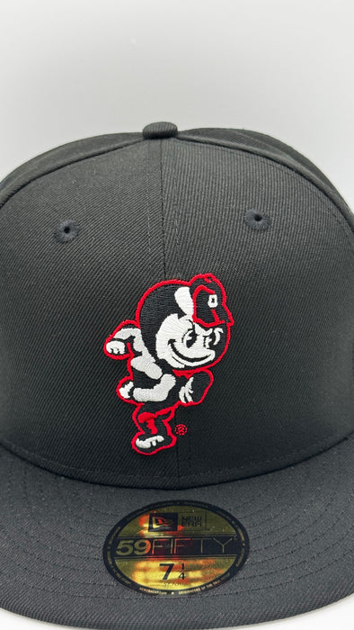 New Era Fitted Hat Adult Ohio State Buckeyes Black New Era NCAA 'Brutus' Custom 59FIFTY Fitted Hat - Men's