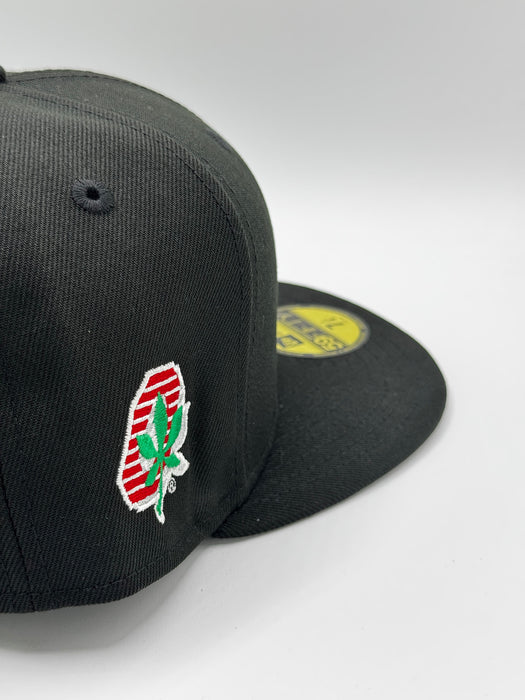 New Era Fitted Hat Adult Ohio State Buckeyes Black New Era NCAA 'Brutus' Custom 59FIFTY Fitted Hat - Men's