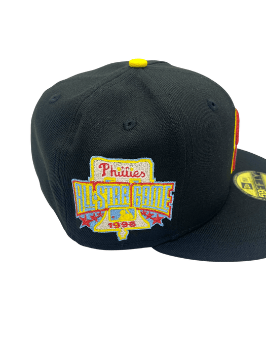 Adult Philadelphia Phillies New Era Black Movie Pack Custom Side Patch 59FIFTY Fitted Hat - Men's