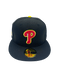 Adult Philadelphia Phillies New Era Black Movie Pack Custom Side Patch 59FIFTY Fitted Hat - Men's