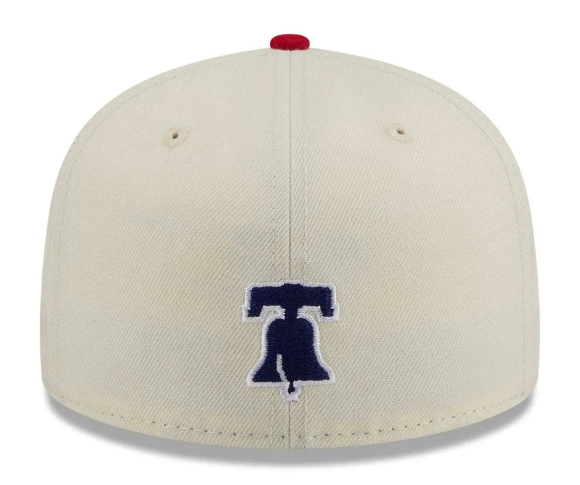 New Era Fitted Hat Adult Philadelphia Phillies New Era Chrome 2 Tone Chain Stitch Logo 59FIFTY Fitted Hat - Men's