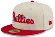New Era Fitted Hat Adult Philadelphia Phillies New Era Chrome 2 Tone Chain Stitch Logo 59FIFTY Fitted Hat - Men's