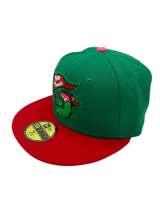 New Era Fitted Hat Adult Philadelphia Phillies New Era Green/Red The Phanatic Custom Side Patch 59FIFTY Fitted Hat - Men's