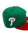 New Era Fitted Hat Adult Philadelphia Phillies New Era Green/Red The Phanatic Custom Side Patch 59FIFTY Fitted Hat - Men's
