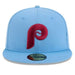 New Era Fitted Hat Adult Philadelphia Phillies New Era Light Blue 2025 MLB Alternate Clubhouse 59FIFTY Fitted Hat - Men's