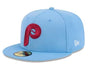 New Era Fitted Hat Adult Philadelphia Phillies New Era Light Blue 2025 MLB Alternate Clubhouse 59FIFTY Fitted Hat - Men's