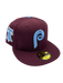 Adult Philadelphia Phillies New Era Maroon Remix Side Patch 59FIFTY Fitted Hat - Men's