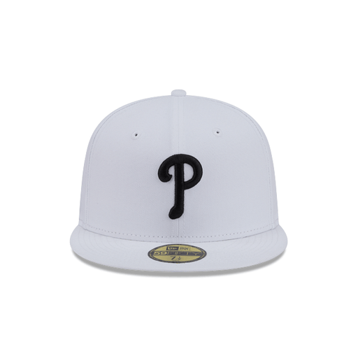 New Era Fitted Hat Adult Philadelphia Phillies New Era White/Black Basic 59FIFTY Fitted Hat - Men's