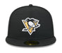 Adult Pittsburgh Penguins New Era Black 59FIFTY Fitted Hat - Men's