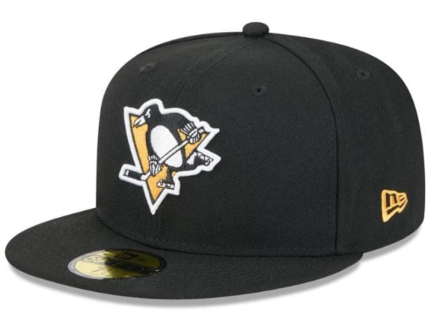 Adult Pittsburgh Penguins New Era Black 59FIFTY Fitted Hat - Men's