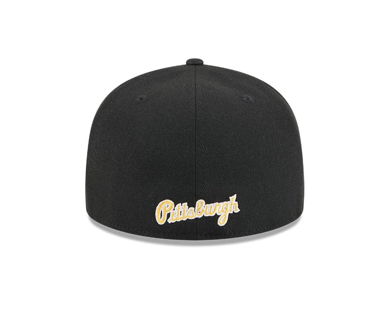 Adult Pittsburgh Pirates New Era Black Overlap 59FIFTY Fitted Hat - Men's