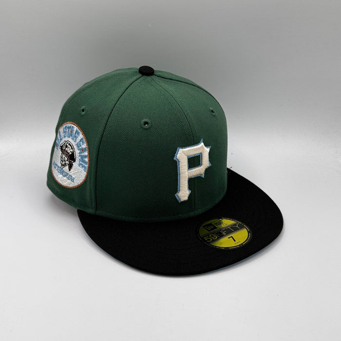 New Era Fitted Hat Adult Pittsburgh pirates New Era Icy Ivory Custom 59FIFTY Fitted Hat - Men's