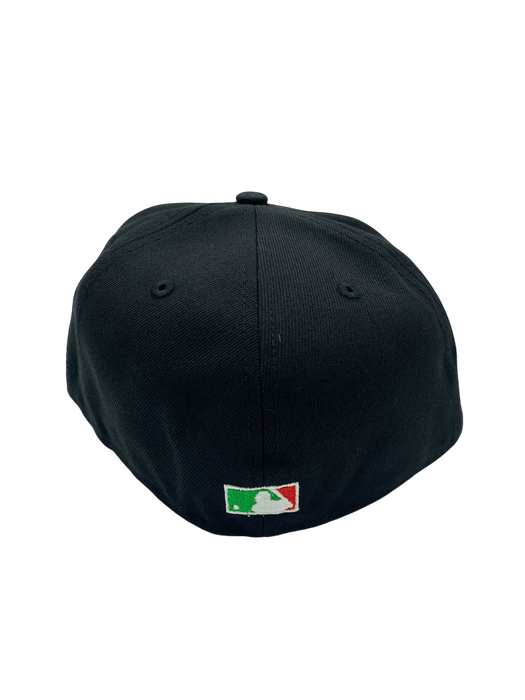 New Era Fitted Hat Adult San Diego Padres New Era Black Slam Diego Custom Side Patch 59FIFTY Fitted Hat - Men's