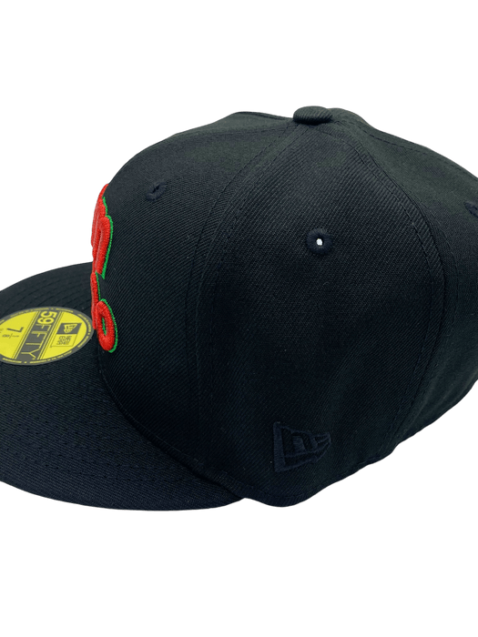 New Era Fitted Hat Adult San Diego Padres New Era Black Slam Diego Custom Side Patch 59FIFTY Fitted Hat - Men's