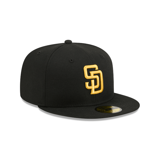 New Era Fitted Hat Adult San Diego Padres New Era Black/Team Basic 59FIFTY Fitted Hat - Men's