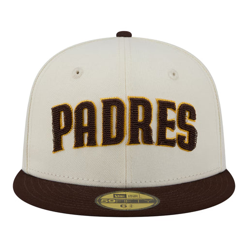New Era Fitted Hat Adult San Diego Padres New Era Chrome 2 Tone Chain Stitch Logo 59FIFTY Fitted Hat - Men's