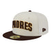 New Era Fitted Hat Adult San Diego Padres New Era Chrome 2 Tone Chain Stitch Logo 59FIFTY Fitted Hat - Men's