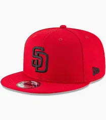 New Era Fitted Hat Adult San Diego Padres New Era Red and Black Collection 59FIFTY Fitted Hat - Men's