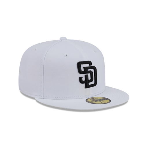New Era Fitted Hat Adult San Diego Padres New Era White/Black Basic 59FIFTY Fitted Hat - Men's