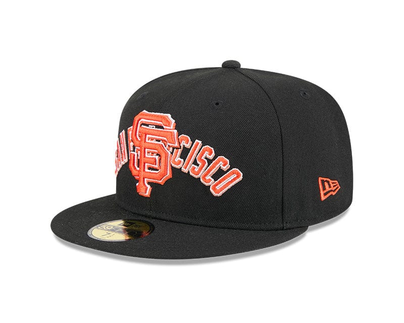 Adult San Francisco Giants New Era Black Overlap 59FIFTY Fitted Hat - Men's