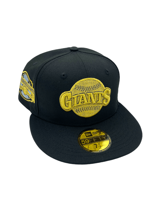 New Era Fitted Hat Adult San Francisco Giants New Era Black Remastered Custom Side Patch 59FIFTY Fitted Hat - Men's