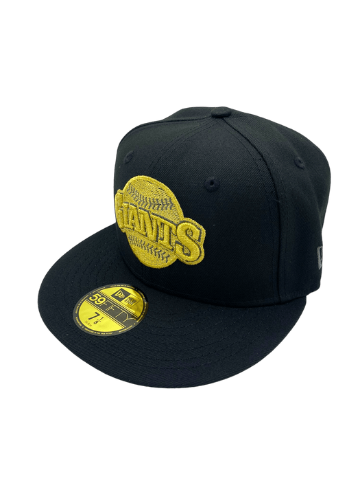 New Era Fitted Hat Adult San Francisco Giants New Era Black Remastered Custom Side Patch 59FIFTY Fitted Hat - Men's