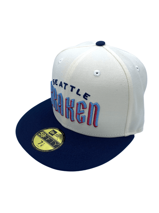 New Era Fitted Hat Adult Seattle Kraken New Era Chrome Custom Side Patch 59FIFTY Fitted Hat - Men's