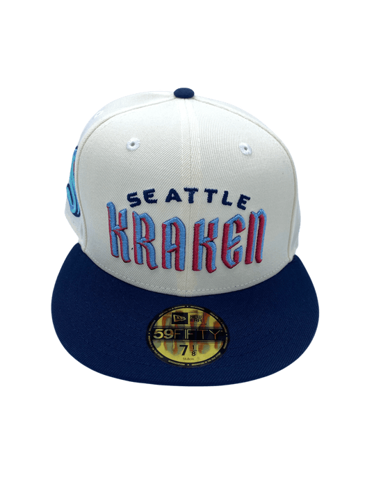 New Era Fitted Hat Adult Seattle Kraken New Era Chrome Custom Side Patch 59FIFTY Fitted Hat - Men's