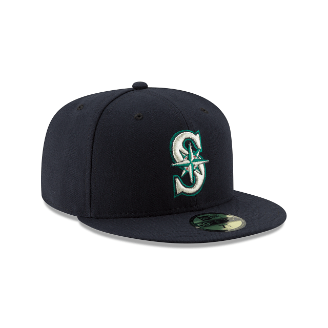 New Era Fitted Hat Adult Seattle Mariners New Era Navy Home Authentic Collection On-Field 59FIFTY Fitted Hat - Men's