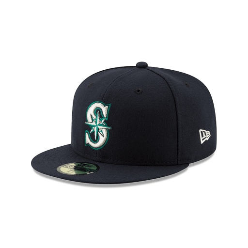 New Era Fitted Hat Adult Seattle Mariners New Era Navy Home Authentic Collection On-Field 59FIFTY Fitted Hat - Men's