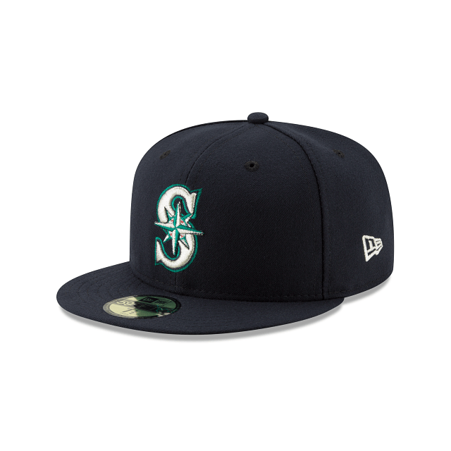 New Era Fitted Hat Adult Seattle Mariners New Era Navy Home Authentic Collection On-Field 59FIFTY Fitted Hat - Men's