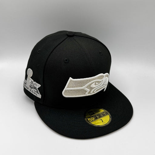 Adult Seattle Seahawks Black New Era Super Bowl 60 Custom 59FIFTY Fitted Hat - Men's