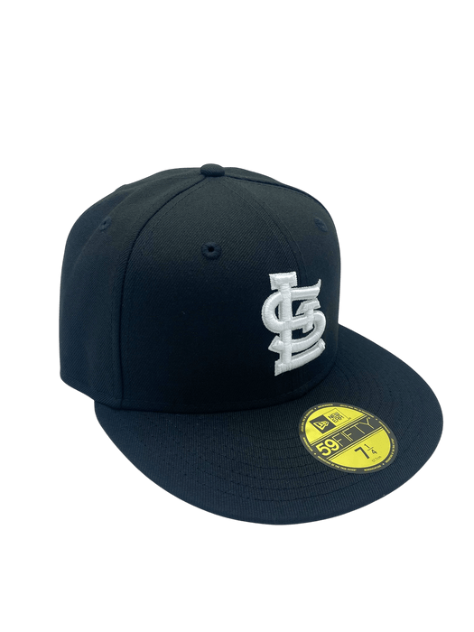 Adult St. Louis Cardinals New Era Black/White Basic 59FIFTY Fitted Hat - Men's