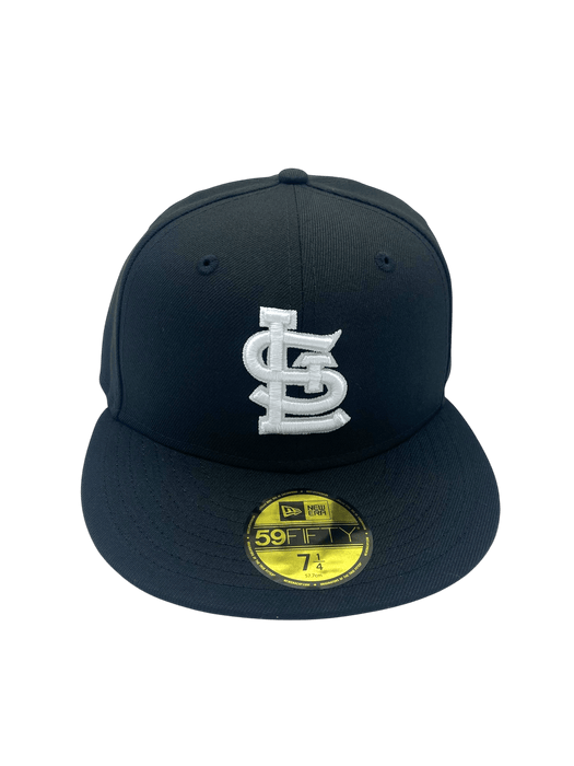 Adult St. Louis Cardinals New Era Black/White Basic 59FIFTY Fitted Hat - Men's