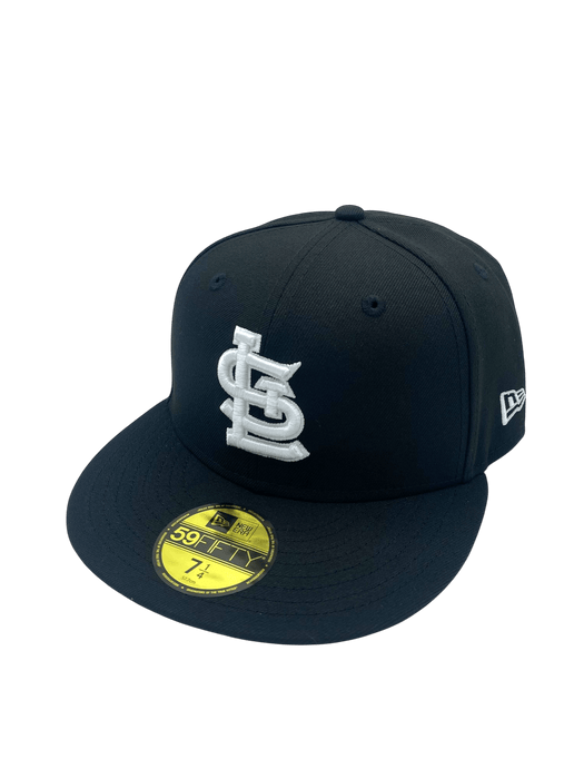 Adult St. Louis Cardinals New Era Black/White Basic 59FIFTY Fitted Hat - Men's
