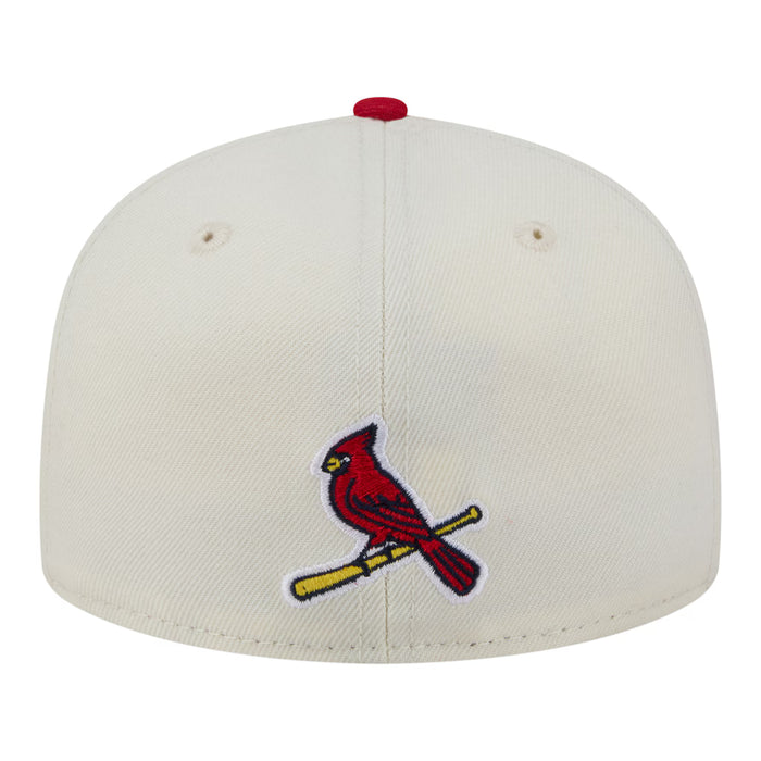 Adult St Louis Cardinals New Era Chrome 2 Tone Chain Stitch Logo 59FIFTY Fitted Hat - Men's