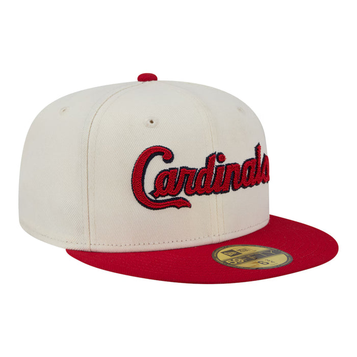 Adult St Louis Cardinals New Era Chrome 2 Tone Chain Stitch Logo 59FIFTY Fitted Hat - Men's