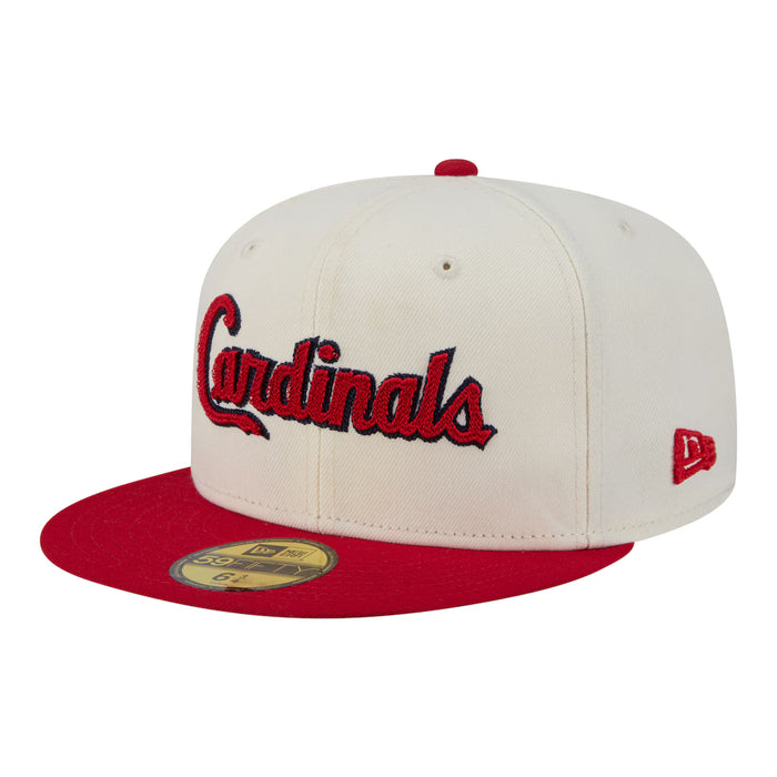 Adult St Louis Cardinals New Era Chrome 2 Tone Chain Stitch Logo 59FIFTY Fitted Hat - Men's