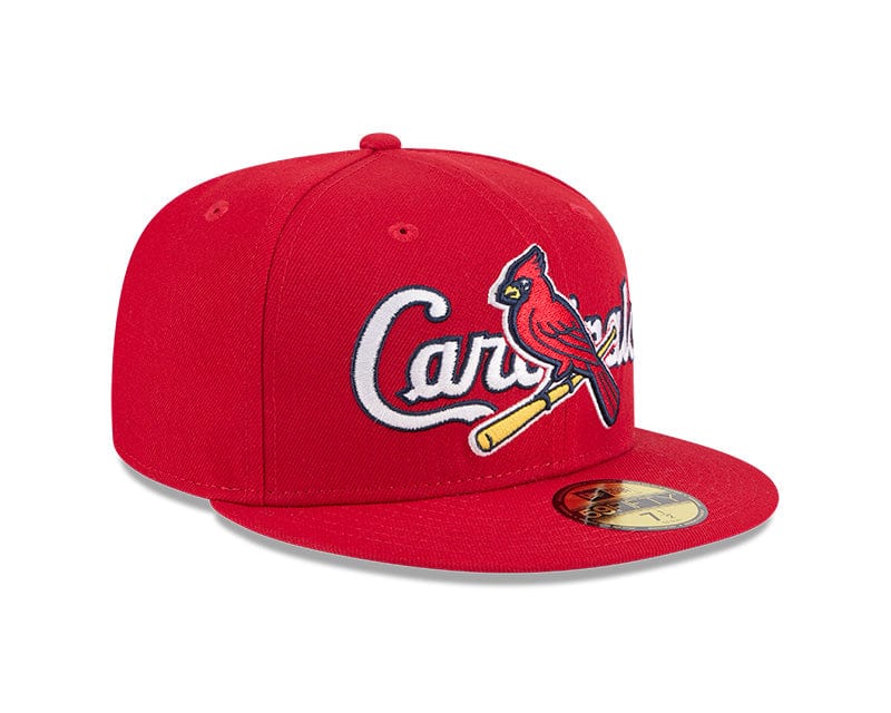 Adult St. Louis Cardinals New Era Red Overlap 59FIFTY Fitted Hat - Men's