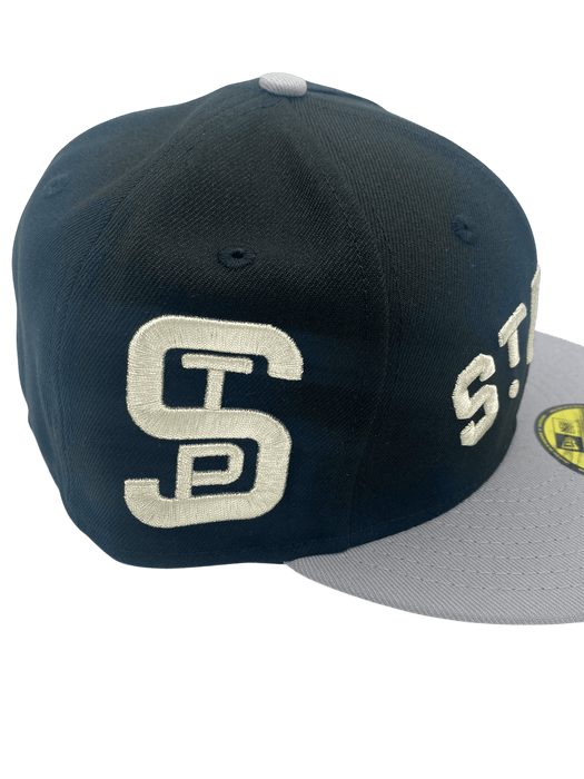 New Era Fitted Hat Adult St. Paul Saints New Era Black/Gray Custom Side Patch 59FIFTY Fitted Hat - Men's