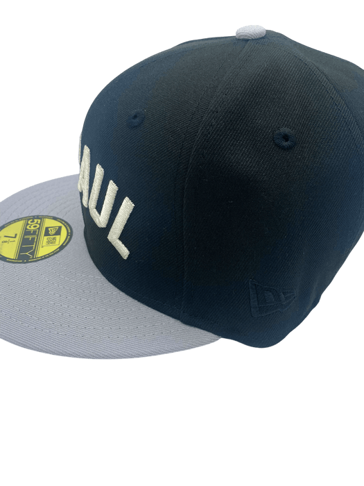 New Era Fitted Hat Adult St. Paul Saints New Era Black/Gray Custom Side Patch 59FIFTY Fitted Hat - Men's