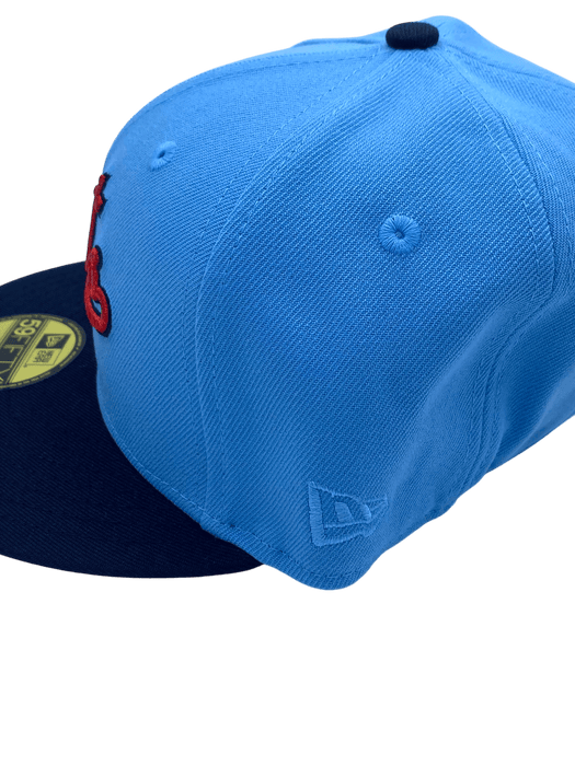 New Era Fitted Hat Adult St. Paul Saints New Era Light Blue/Navy Retro Custom Side Patch 59FIFTY Fitted Hat - Men's