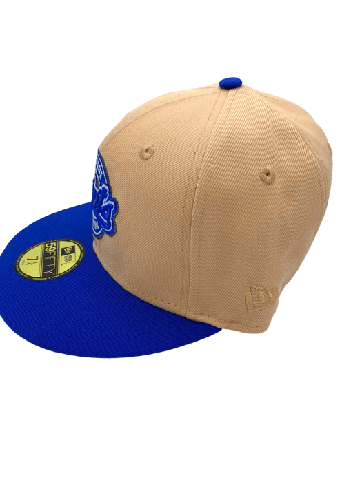 New Era Fitted Hat Adult St. Paul Saints New Era Tan/Blue Custom Side Patch 59FIFTY Fitted Hat - Men's