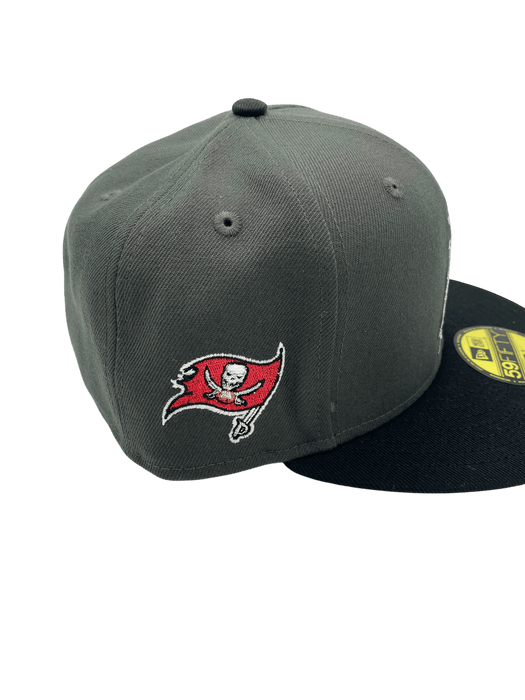 New Era Fitted Hat Adult Tampa Bay Buccaneers New Era Gray Fire the Cannons Custom Side Patch 59FIFTY Fitted Hat - Men's