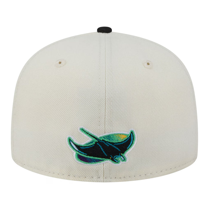 Adult Tampa Bay Rays New Era Chrome 2 Tone Chain Stitch Logo 59FIFTY Fitted Hat - Men's