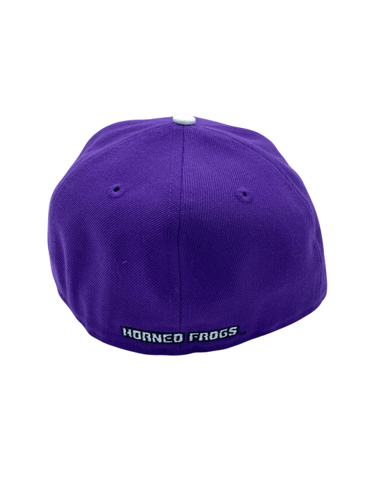 New Era Fitted Hat Adult TCU Horned Frogs New Era Purple Horns Up Custom Side Patch 59FIFTY Fitted Hat - Men's